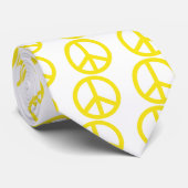 Yellow Peace Sign Stropdas (Opgerold)