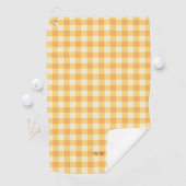 Yellow Peach Gingham Plaid Golfhanddoek (Insitu)