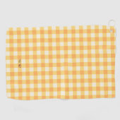 Yellow Peach Gingham Plaid Golfhanddoek (Horizontaal)