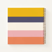 Yellow Peach Modern Color Blocks Stripes Custom Notitieboek (Achterkant)