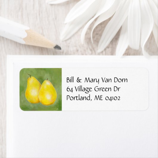 Yellow Pears adreslabel Etiket (Insitu)