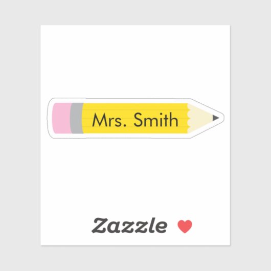 Yellow Pencil leraar Sticker (Vel)