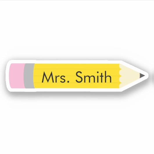 Yellow Pencil leraar Sticker (Voorkant)