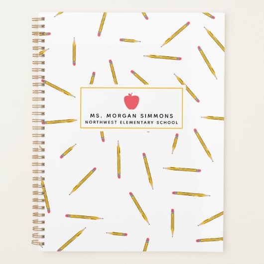 Yellow Pencils roze Apple Teacher Planner (Voorkant)