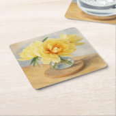 Yellow Peonies - Coasters Kartonnen Onderzetters (Schuin)