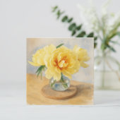 Yellow Peonies  - Greeting Card Feestdagenkaart (Staand voorkant)