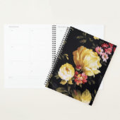 Yellow Peony Design on Black Planner (Display)