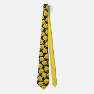 Yellow Peony Floral Pattern Stropdas