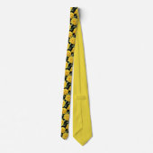 Yellow Peony Floral Pattern Stropdas (Achterkant)