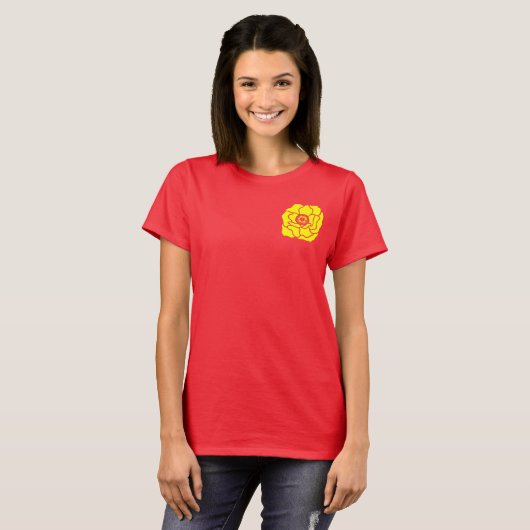 Yellow Peony Flower T-shirt (Voorkant volledig)