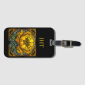 Yellow Peony Stained Glass Bagagelabel (Voorkant (horizontaal))
