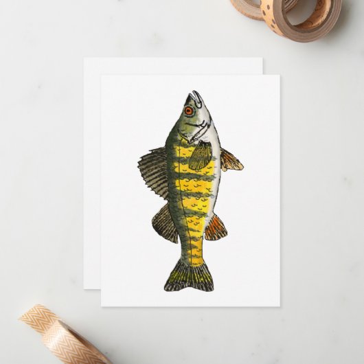 Yellow Perch Notitiekaartje (Voorkant / Achterkant in situ)