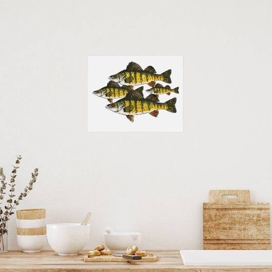 Yellow Perch School Poster (Keuken)