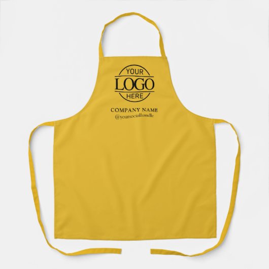 Yellow Personalized Apron with Logo Custom Uniform Schort (Voorkant)