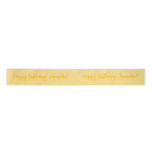 Yellow Personalized Name Happy Birthday Satijnen Lint (Voorkant)