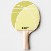 Yellow Personalized Ping Pong Paddle with Name Tafeltennisbatje (Achterkant)