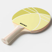 Yellow Personalized Ping Pong Paddle with Name Tafeltennisbatje (Voorkant Gekanteld)