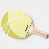 Yellow Personalized Ping Pong Paddle with Name Tafeltennisbatje (Zijkant)