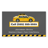 Yellow Pet Taxi Driver Chauffeur Visitekaartje Magneet (Voorkant)