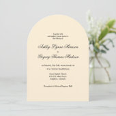 Yellow Photo Arch Shaped Wedding Invitation Kaart (Staand voorkant)