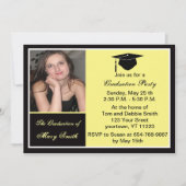 Yellow Photo Graduation Party Invitation Kaart (Voorkant)