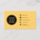 Yellow Photo with QR Code Social Media Visitekaartje (Achterkant)