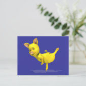 Yellow Pig Arabesque Briefkaart (Staand voorkant)