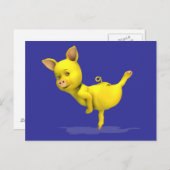 Yellow Pig Arabesque Briefkaart (Voorkant / Achterkant)