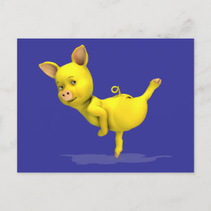 Yellow Pig Arabesque Briefkaart