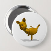 Yellow Pig Arabesque Ronde Button 4,0 Cm (Voorkant /achterkant)