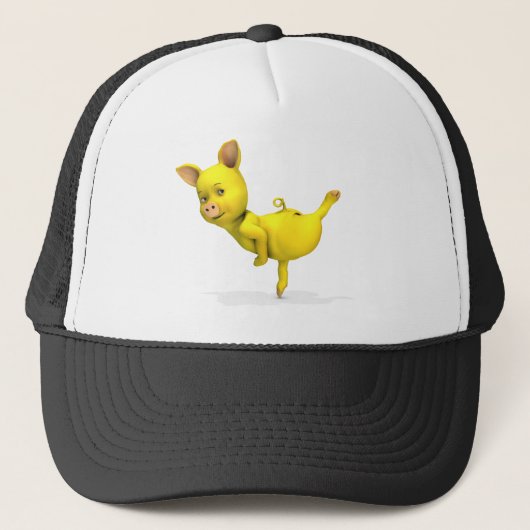 Yellow Pig Arabesque Trucker Pet (Voorkant)