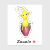 Yellow Pikmin op Aardbei Sticker (Vel)