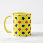 Yellow Pink Blue Polka Dot Pattern Mok (Links)