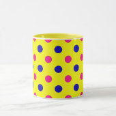 Yellow Pink Blue Polka Dot Pattern Mok (Midden)