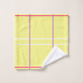 Yellow Pink Blue White Stripes   Bad Handdoek (Wasdoekje)