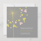 Yellow Pink Dandelions Love Weddenation Invitation Kaart (Achterkant)