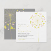 Yellow Pink Dandelions Love Weddenation Invitation Kaart (Voorkant / Achterkant)