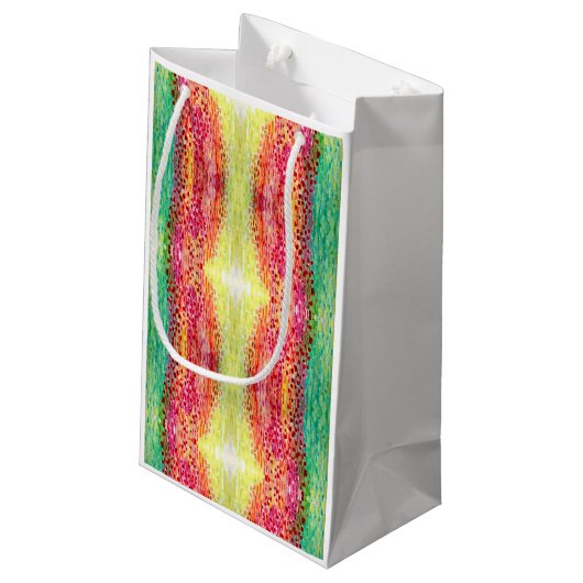 Yellow, Pink, Green Bright Magic Gift Bag Klein Cadeauzakje (Achterkant Gekanteld)