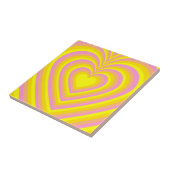Yellow Pink Hypnotic Heart Love Patroon Tegeltje (Zijkant)
