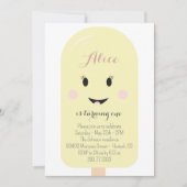 Yellow Pink Ice Cream Cone Scoop Birthday Party Kaart (Voorkant)