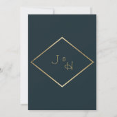 Yellow pink navy blue gold floral Save the Date Kaart (Achterkant)