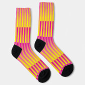Yellow Pink Orange Striped Pattern Sokken (Rechts)