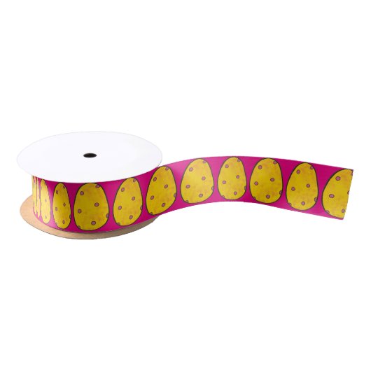 Yellow Pink pot Spring Easter Hunt Satijnen Lint (Spoel)