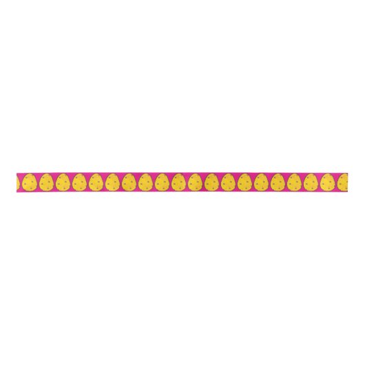 Yellow Pink pot Spring Easter Hunt Satijnen Lint (Voorkant)