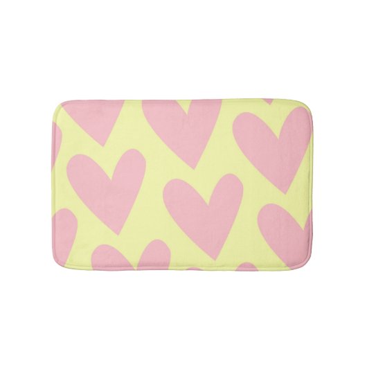 Yellow Pink Simple Heart Y2K-patroon Badmat (Voorkant)