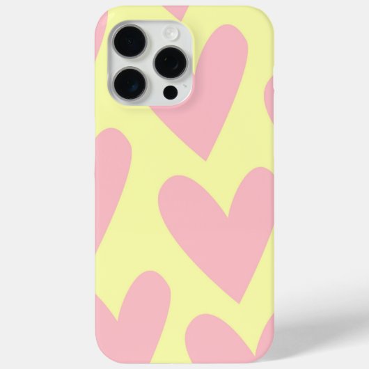 Yellow Pink Simple Heart Y2K-patroon Case-Mate iPhone Case (Achterkant)