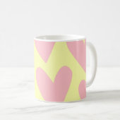 Yellow Pink Simple Heart Y2K-patroon Koffiemok (Voorkant rechts)