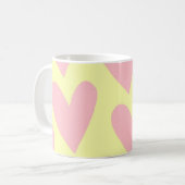 Yellow Pink Simple Heart Y2K-patroon Koffiemok (Voorkant links)