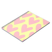 Yellow Pink Simple Heart Y2K-patroon Notitieboek (Linkerzijde)
