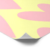 Yellow Pink Simple Heart Y2K-patroon Poster (Hoek)